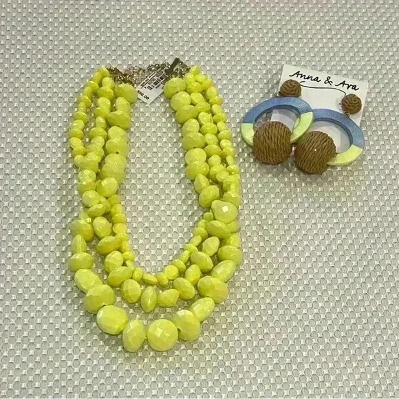 NWT bundled set Anna & Ava, Beaded Multi Strand Necklaces and Drop Earrings - Picture 1 of 4